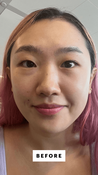 Selfie of Allure commerce editor Sarah Han before applying the YSL Beauty Lash Clash Extreme Volume Mascara in Electric Blue